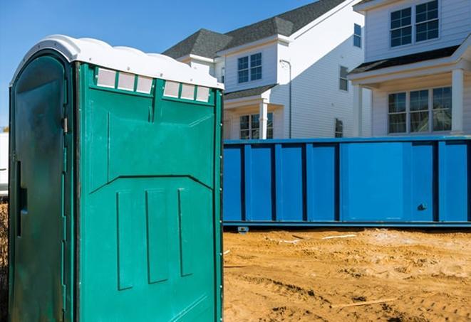 a line of clean and accessible portable toilets for maximum efficiency